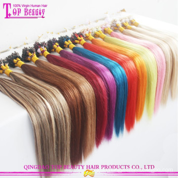 Top quality brazilian virgin human wholesale micro links hair extension cheap micro ring hair extension